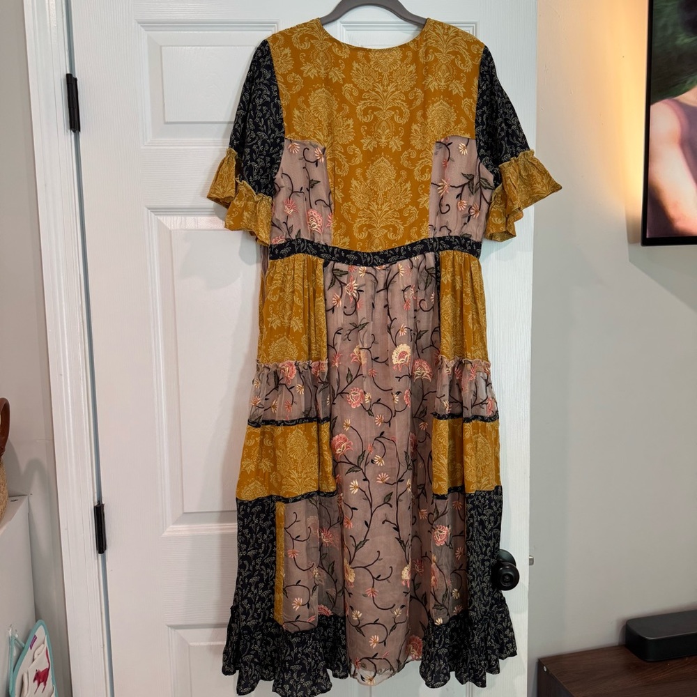 Anthropologie Let Me Be Autumn Patchwork Dress - Picture 6 of 13